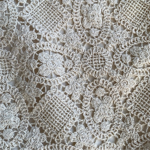 NWT Sezane Fausto Cotton Crochet Lace Knit Wide Leg Trousers Pants Ecru - Picture 11 of 13